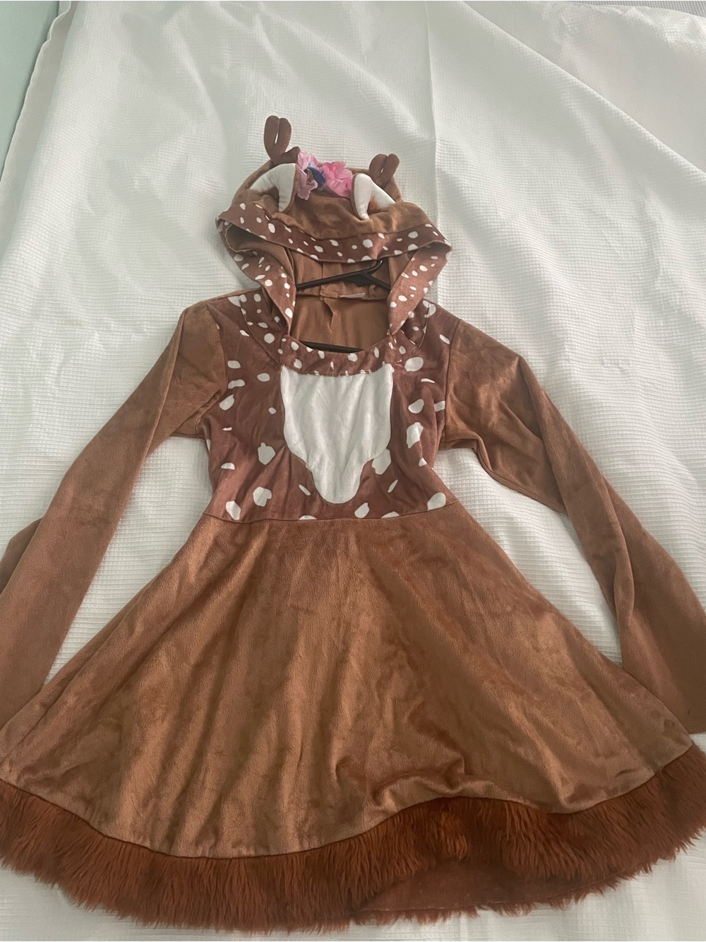 Spirit Brown and White Fawn Hooded Dress Costume
